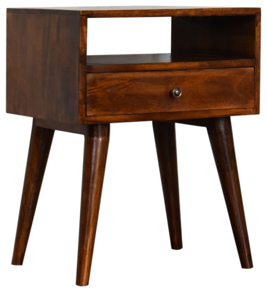Modern Chestnut Solid Wood Nightstand