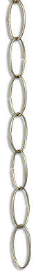 Chain #39, Large Oval Link Chain, Un-Welded Brass Wire Chain, Matte Silver