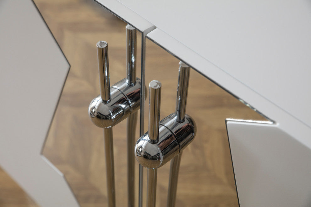 Callista Sideboard, White and Silver