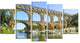 Roman Aqueduct Bridge in France, Bridge Canvas Wall Art, 60"x32", 5 Panels