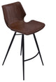 Zurich 30" Bar Height Metal Barstool In Vintage Coffee Faux Leather