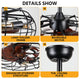 4 Light Caged Fan With Lights Remote Control Black Ceiling Fan Light