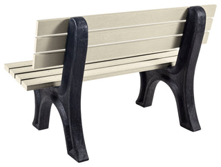Aurora Traditional 4' Park Bench, Weathered Acorn, Whitewash
