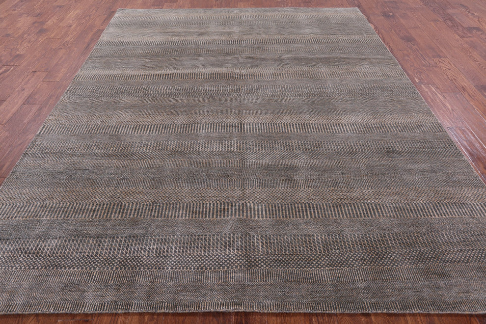 8' 0" X 9' 10" Savannah Gabbeh Hand-Knotted Wool and Silk Rug Q7844