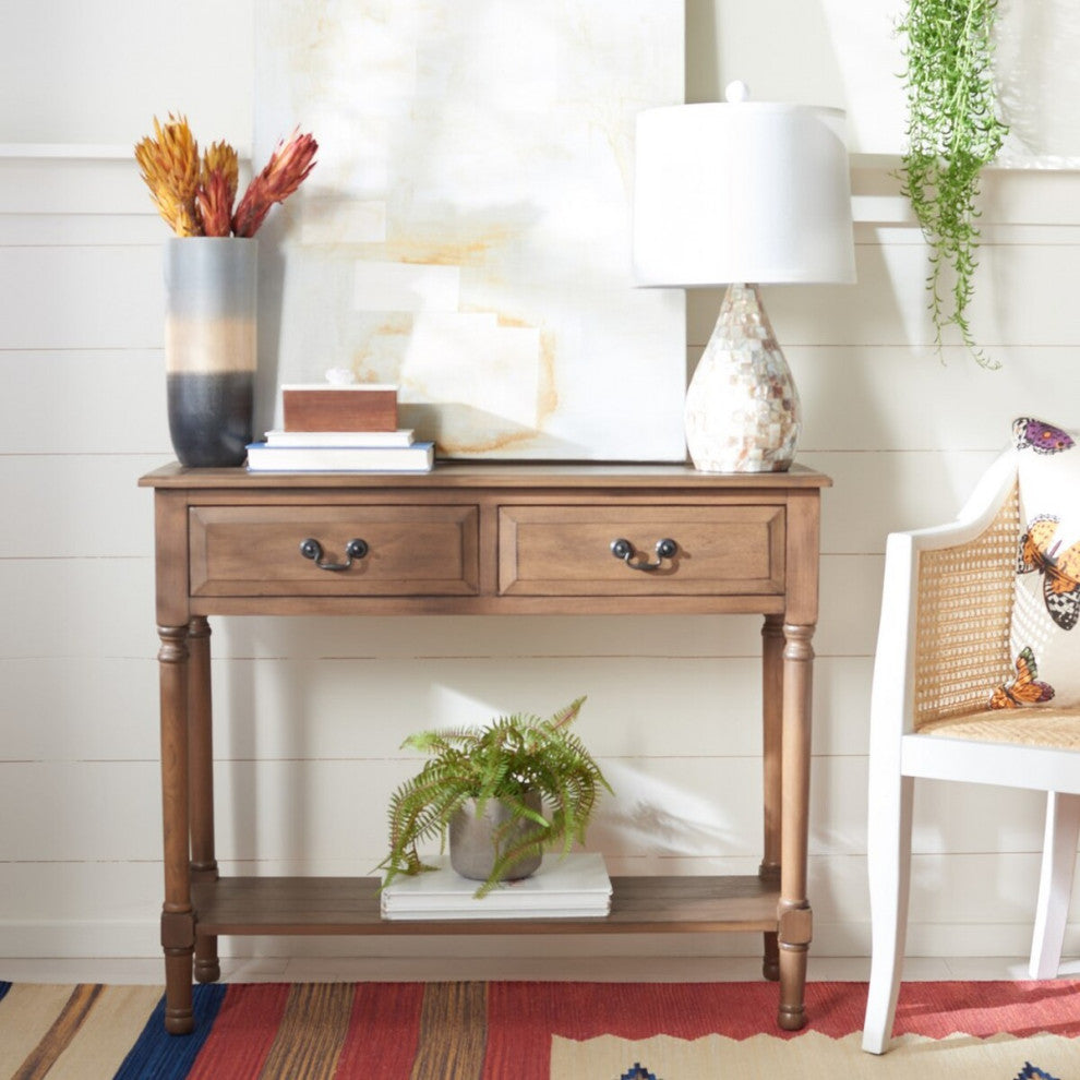 Safavieh Primrose 2 Drawer Console Table, Brown