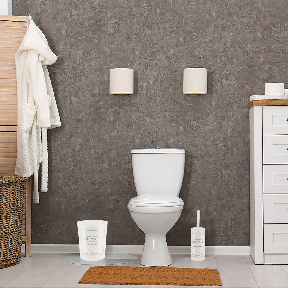 Bathroom Accessories Bath Time Collection, White, Trash Can