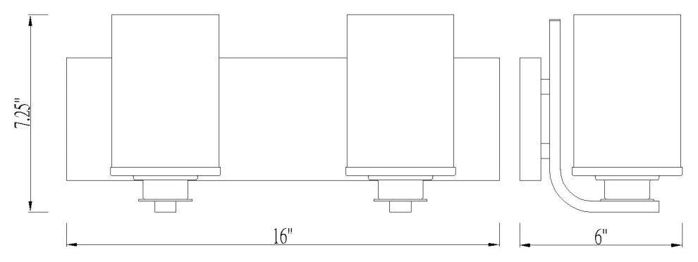 Z-Lite 492-2V Beckett 2 Light 16"W Bathroom Vanity Light - Olde Brass