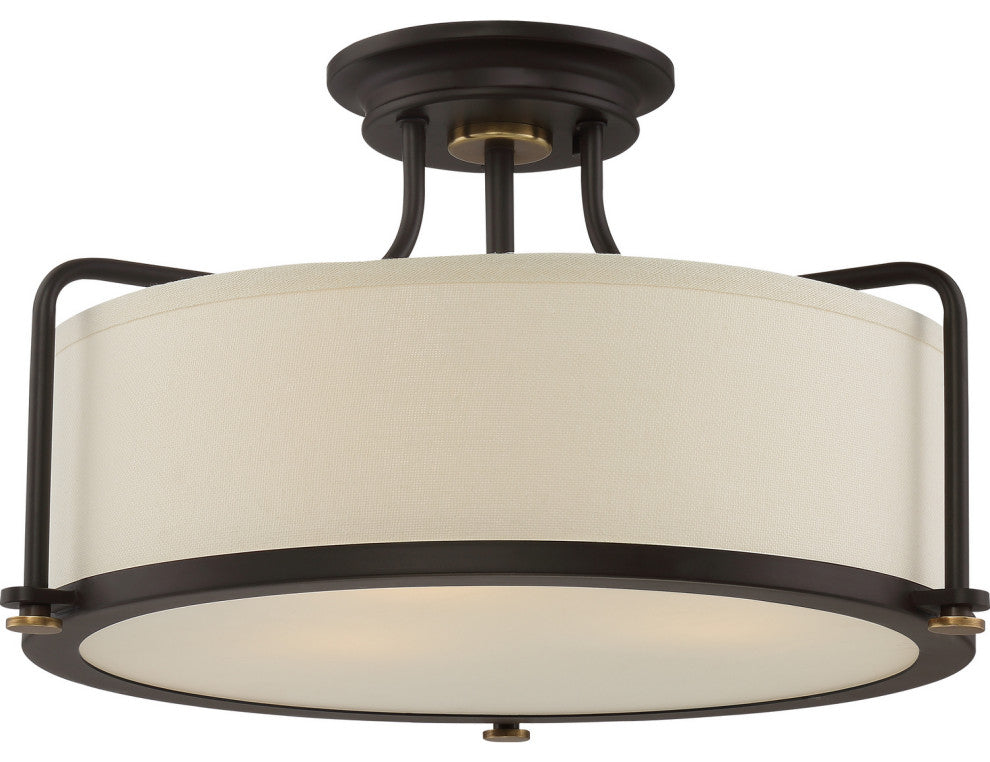 Calvary 3-Light Semi-Flush Mount, Western Bronze