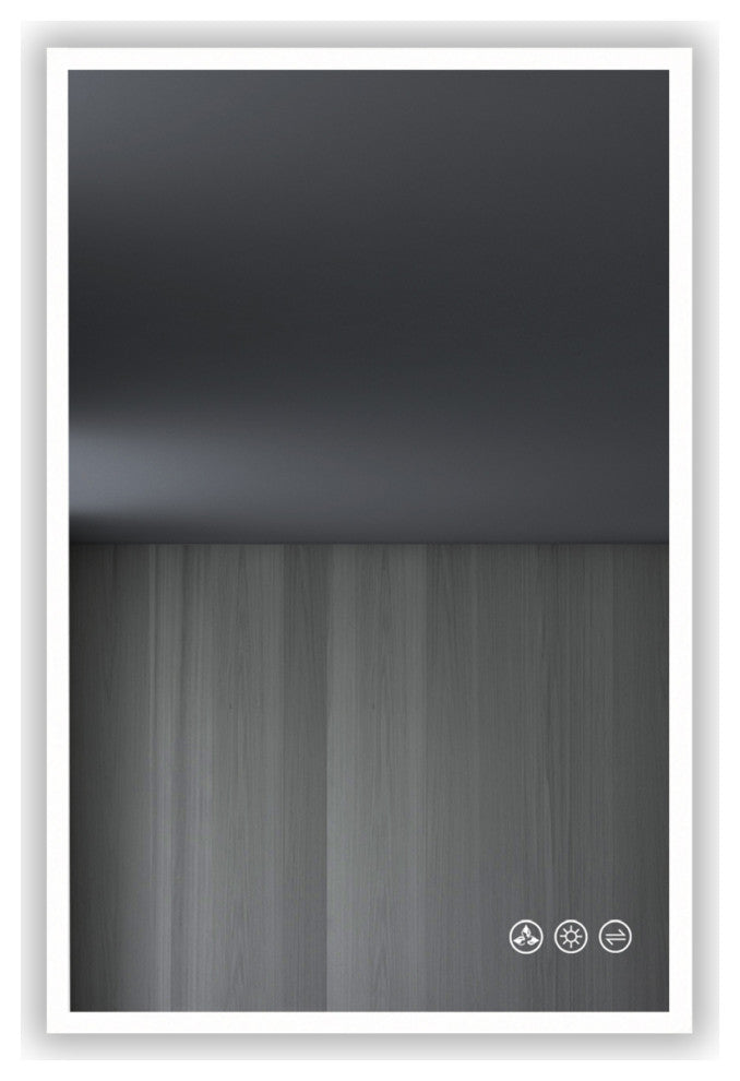 Fogless, Dimmable, Color Temperature Adjustable LED Mirror, 24x36