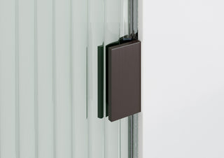 34"x86.75" Frameless Shower Door, Arched Fluted Single Fixed Panel, Oil Rubbed Bronze