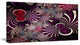 Dark Violet Fractal Flower, Abstract Wall Art Canvas, 32x16