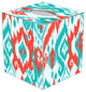 TB8414 - Coral and Turquoise Ikat Tissue Box Cover