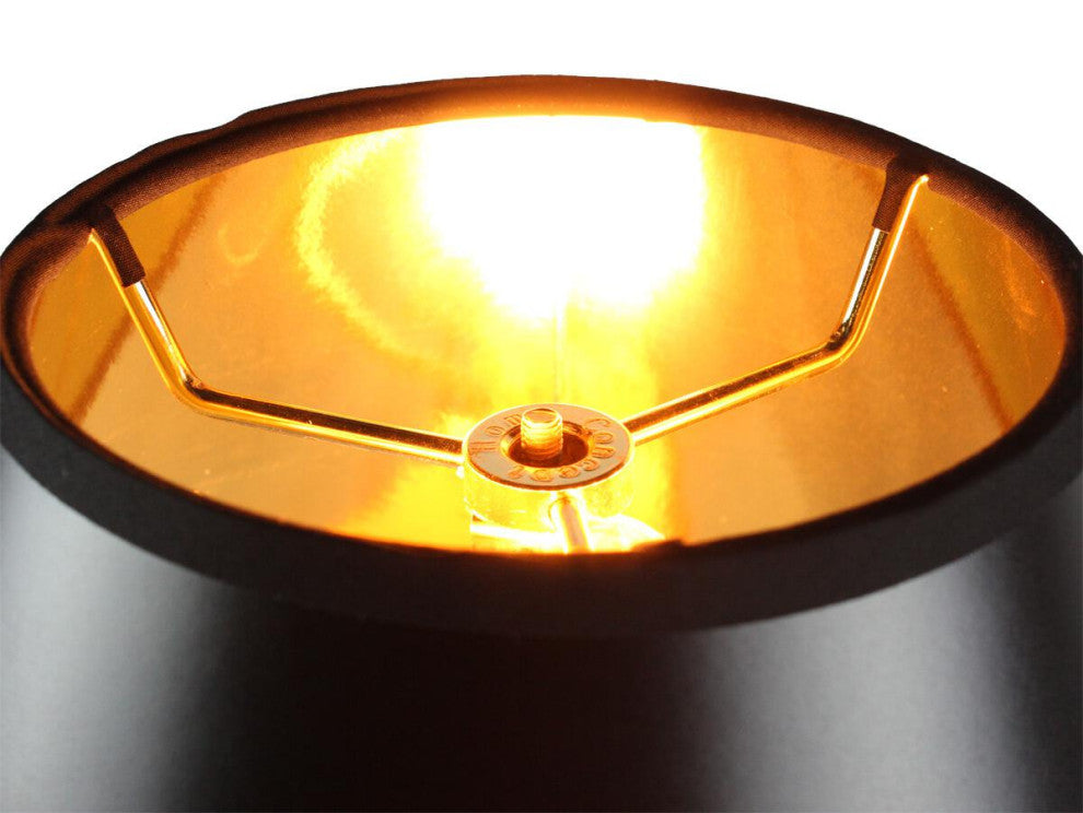 Black Parchment Gold-Lined Empire Hardback Premium Lampshade 7"x18"x1