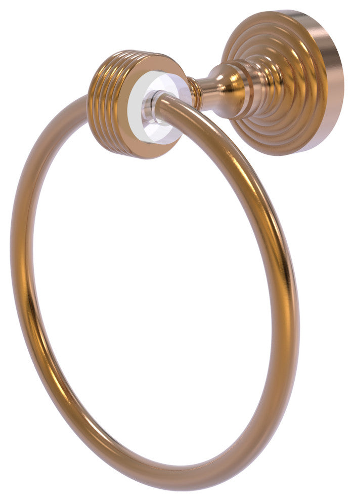 Pacific Grove Towel Ring with Groovy Accents, Brushed Bronze