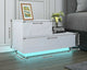 Lilly Modern LED Light Nightstand w/2 Drawers, White