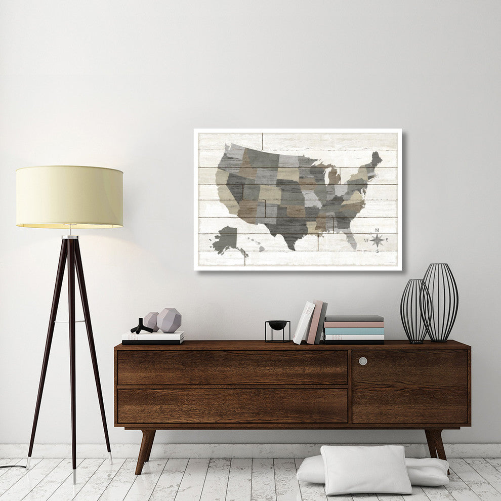 "Barnboard Map Neutral no Words" Digital Paper Print by Sue Schlabach, 50"x34"