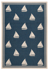 Courtyard Cy7422-258A22, Navy/Beige, 4'0" X 5'7"