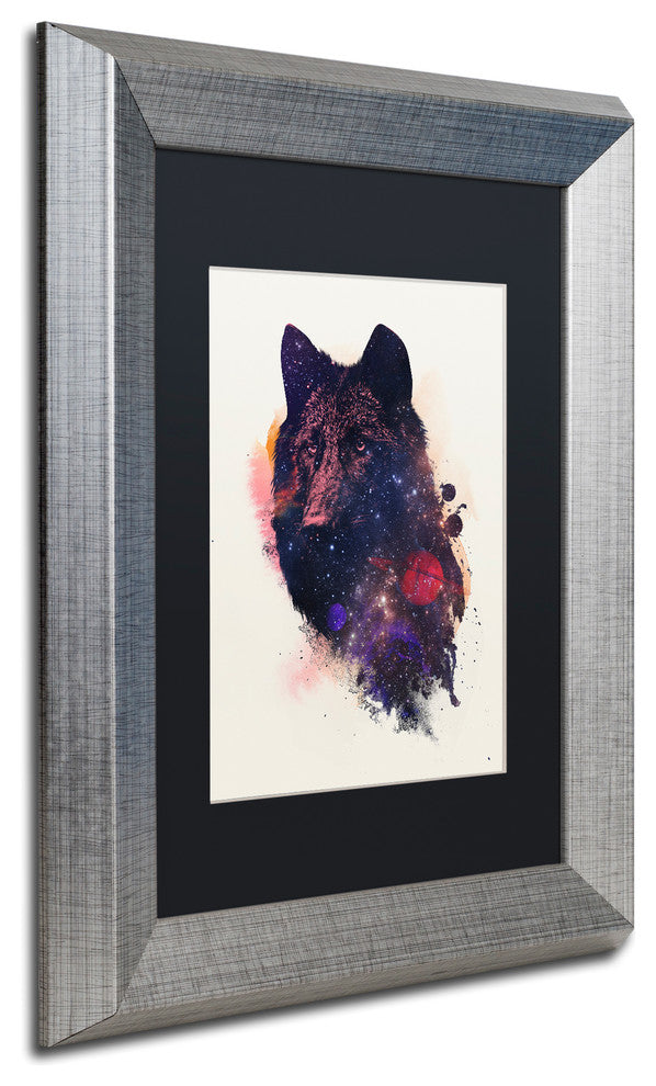 Robert Farkas 'Universal Wolf' Art, Silver Frame, Black Mat, 14x11