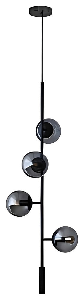 Iglesias | Luxury LED Pendant Light in the Shape of Glass Ball for Dining Room, Black, Smoky Glass, Cool Light