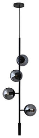 Iglesias | Luxury LED Pendant Light in the Shape of Glass Ball for Dining Room, Black, Smoky Glass, Cool Light
