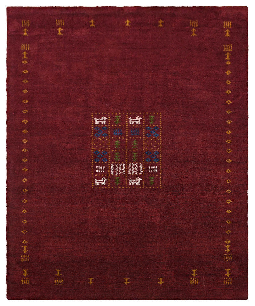 HAND KNOTTED LOOM SILK ECO-FRIENDLY AREA RUGS -6'x9',Rectangle,Red,Contemporary