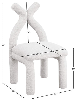 Xena Boucle Fabric Upholstered Accent/Dining Chair, Cream