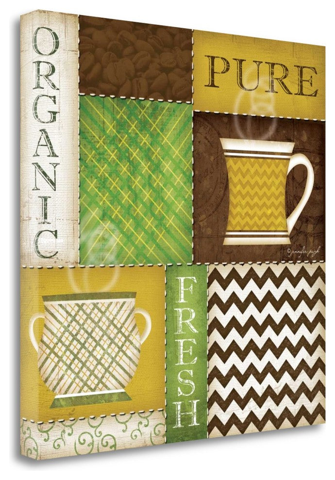"Organic Coffees I" By Jennifer Pugh, Giclee Print on Gallery Wrap Canvas