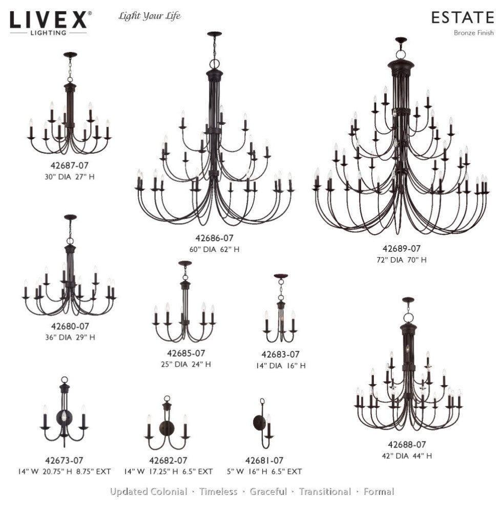 Estate 24-Light Bronze Grande Foyer Chandelier