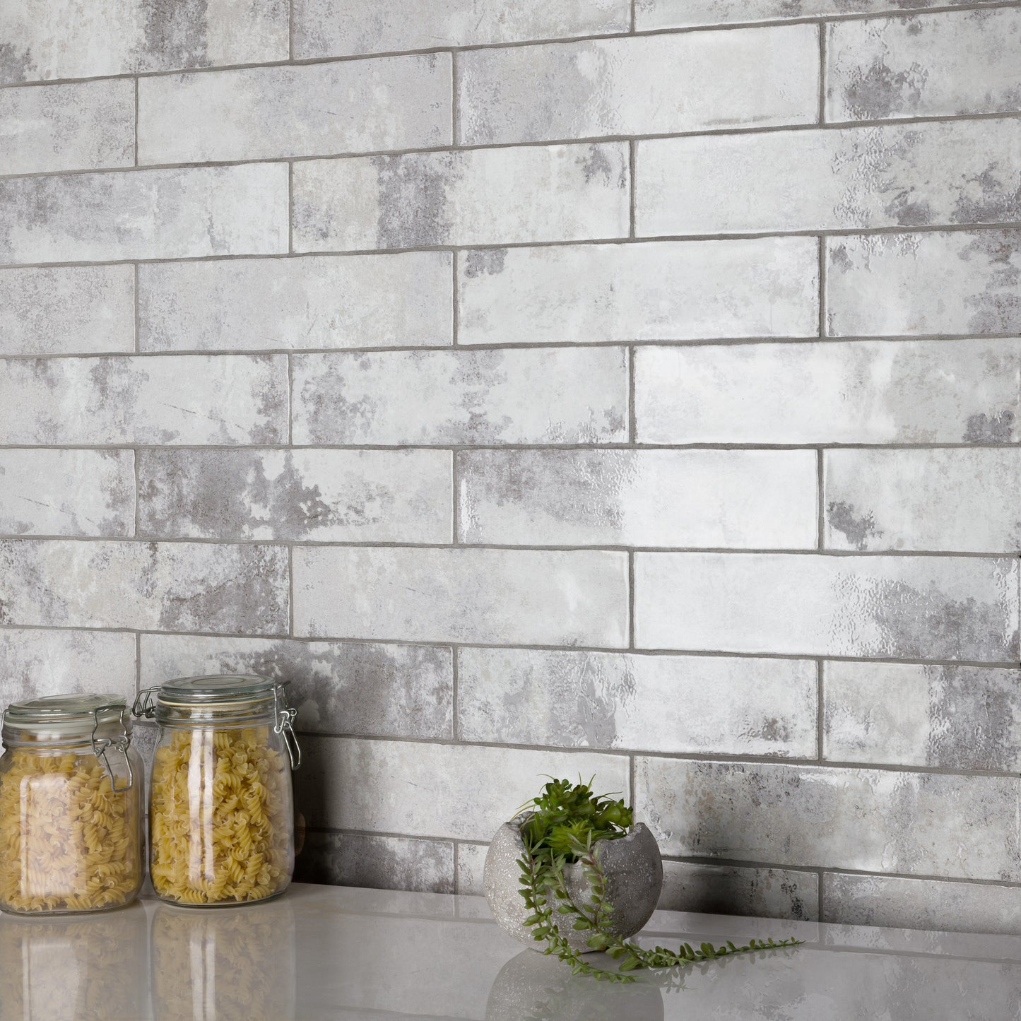 Biarritz 3" x 11-7/8" Ceramic Wall Tile, Grey