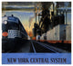 "New York Central System / Along the Water Level Route" Paper Art, 38"x35"