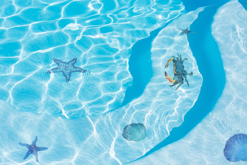 Mini Seashell Ceramic Swimming Pool Mosaic, Tan