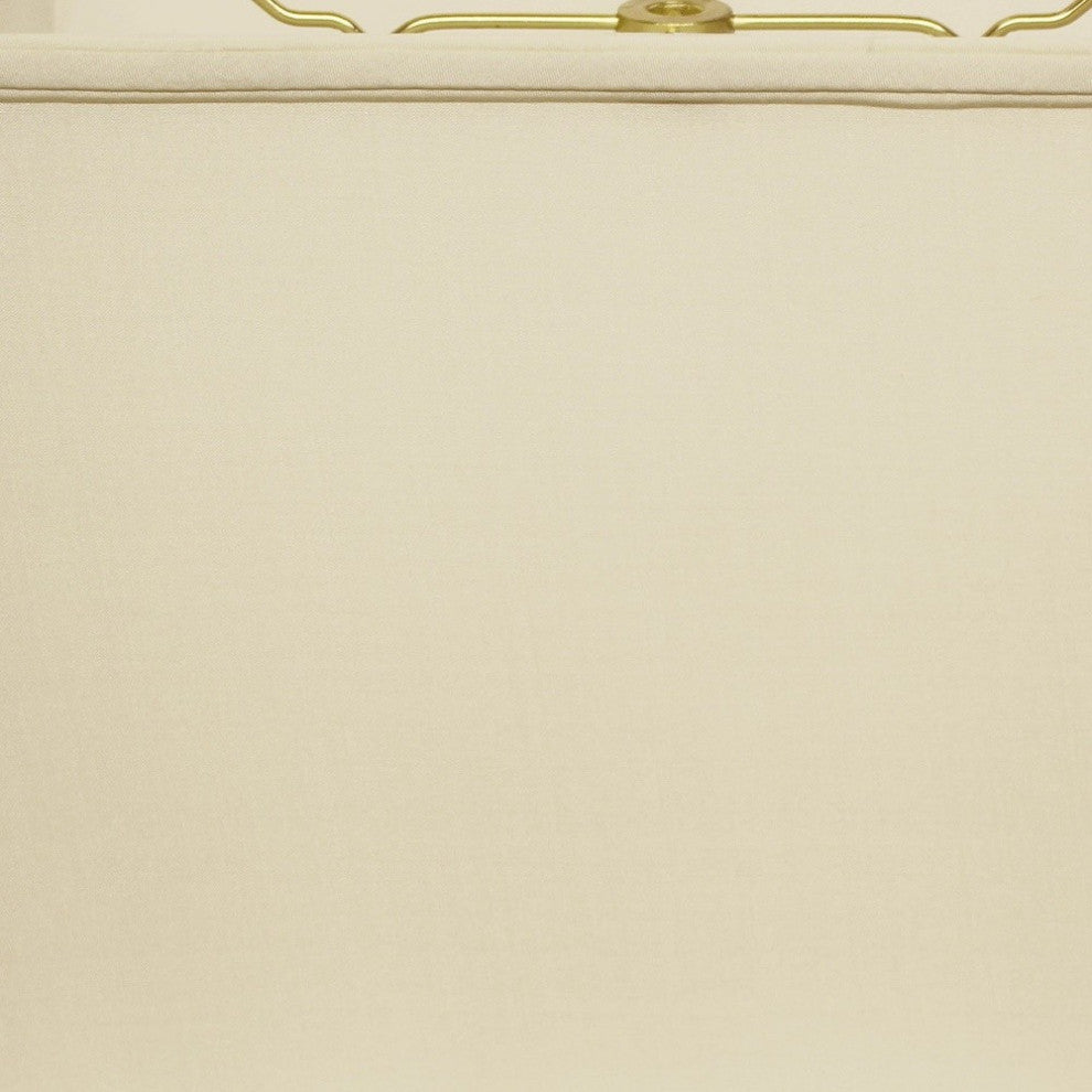 16" Ivory Throwback Rectangle Pongee Silk Lampshade