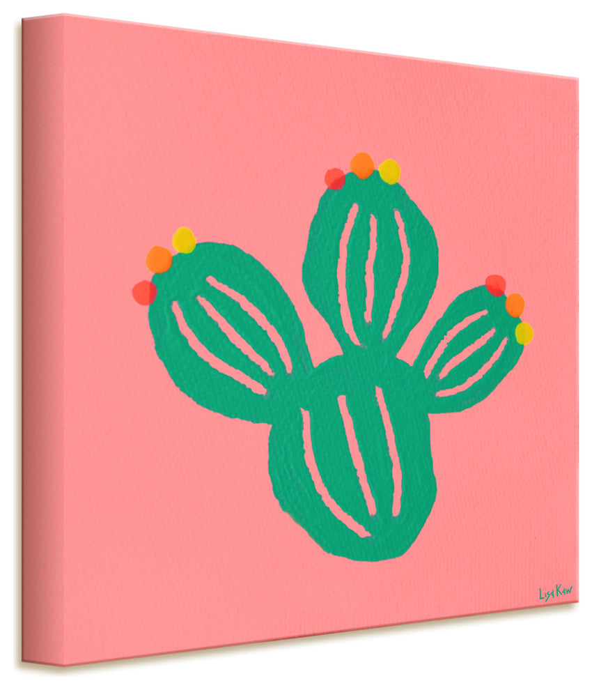 Cactus Wrapped Canvas Botanical Wall Art