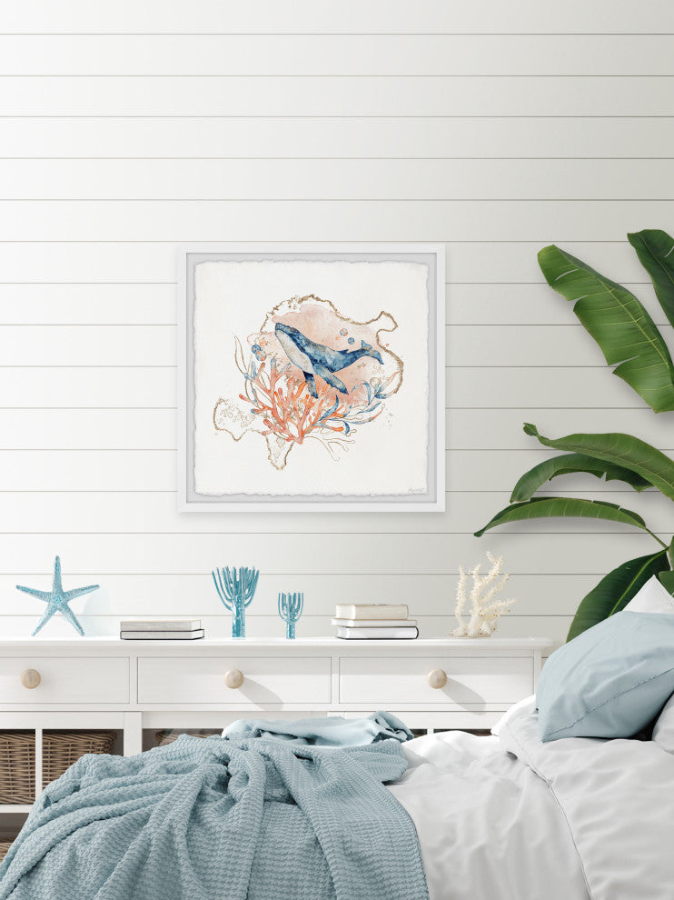 "Whale's Journey" Framed Painting Print, 12x12