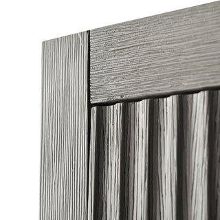 Vanity Art 24" Wall Mounted Bathroom Storage Cabinet, Linear Driftwood Gray, Matte Black Handle