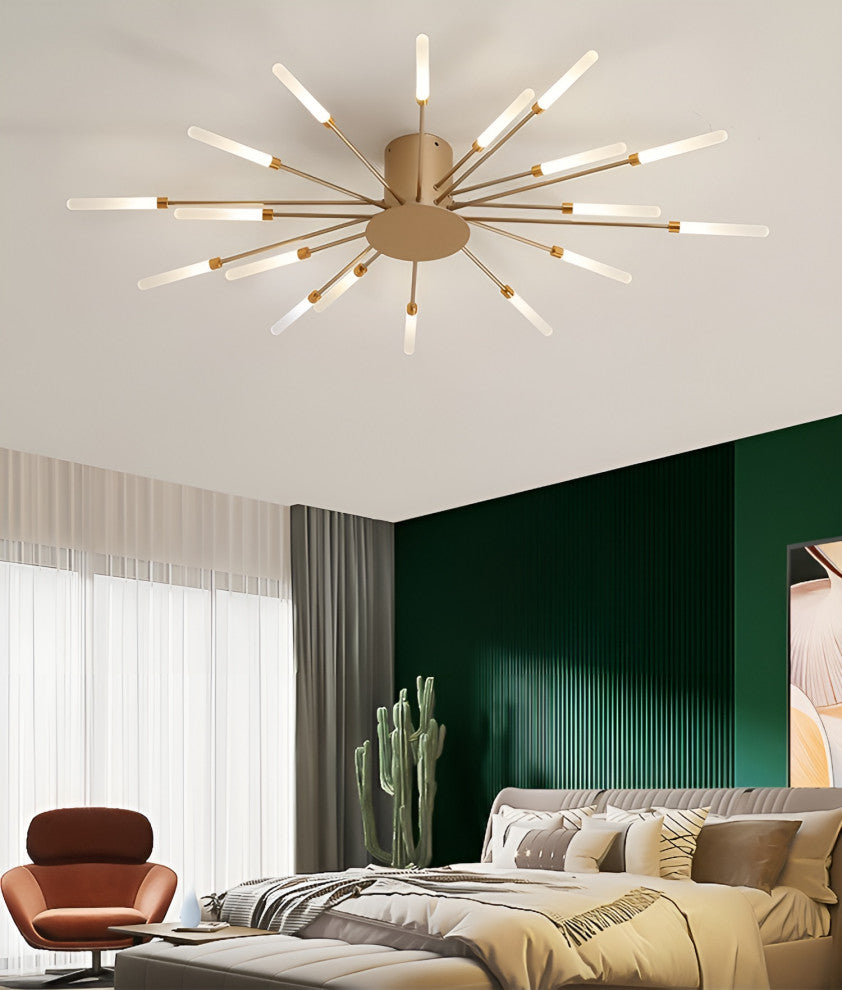 Brugg | Modern LED Dandelion Ceiling Light, Black, 12 Heads