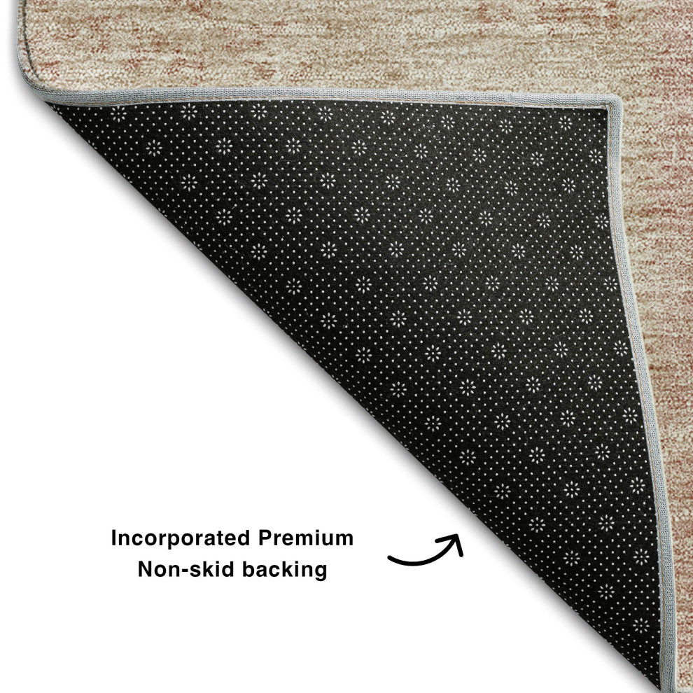 Premium Machine Washable Mayfield AMF664 Blush 2'3" x 7'6" Runner Rug