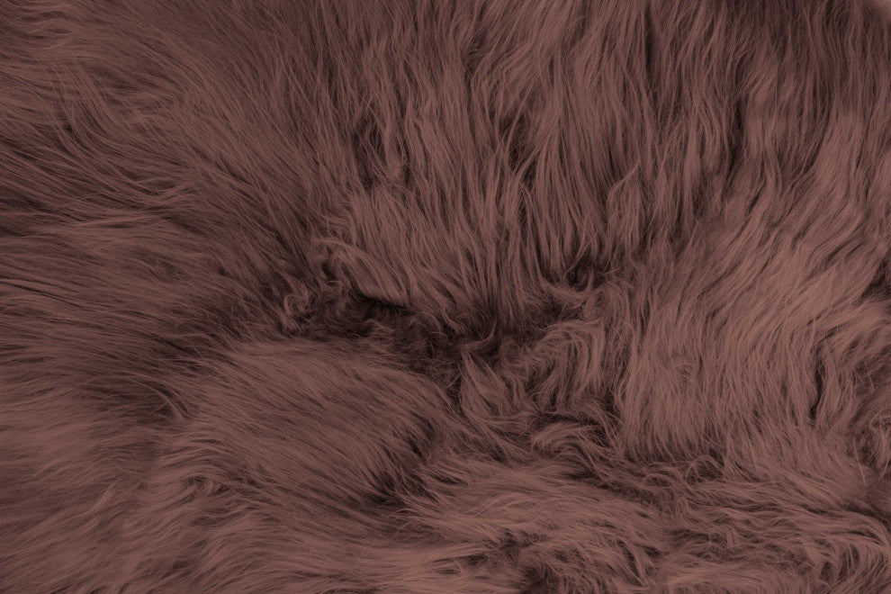 HomeRoots 48" x 72" x 2" Chestnut Sheepskin Long-Haired Area Rug