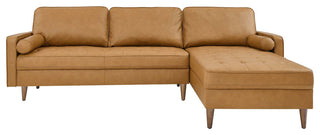 Valour 98" Leather Sectional Sofa, Tan