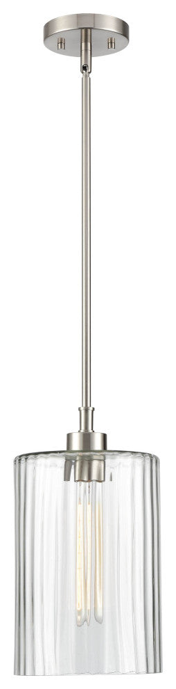 1 Light 8" Brushed Nickel Pendant