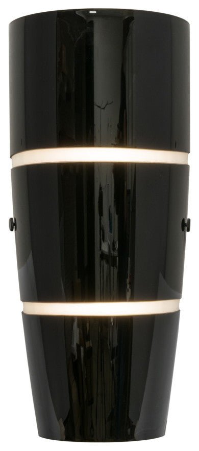 Madison 17" Black LED Handcrafted Glass Wall Sconce, Black 2700K 90Cri