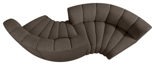 Arc Boucle Fabric Upholstered 4-Pc. Facing Modular Sectional, Brown