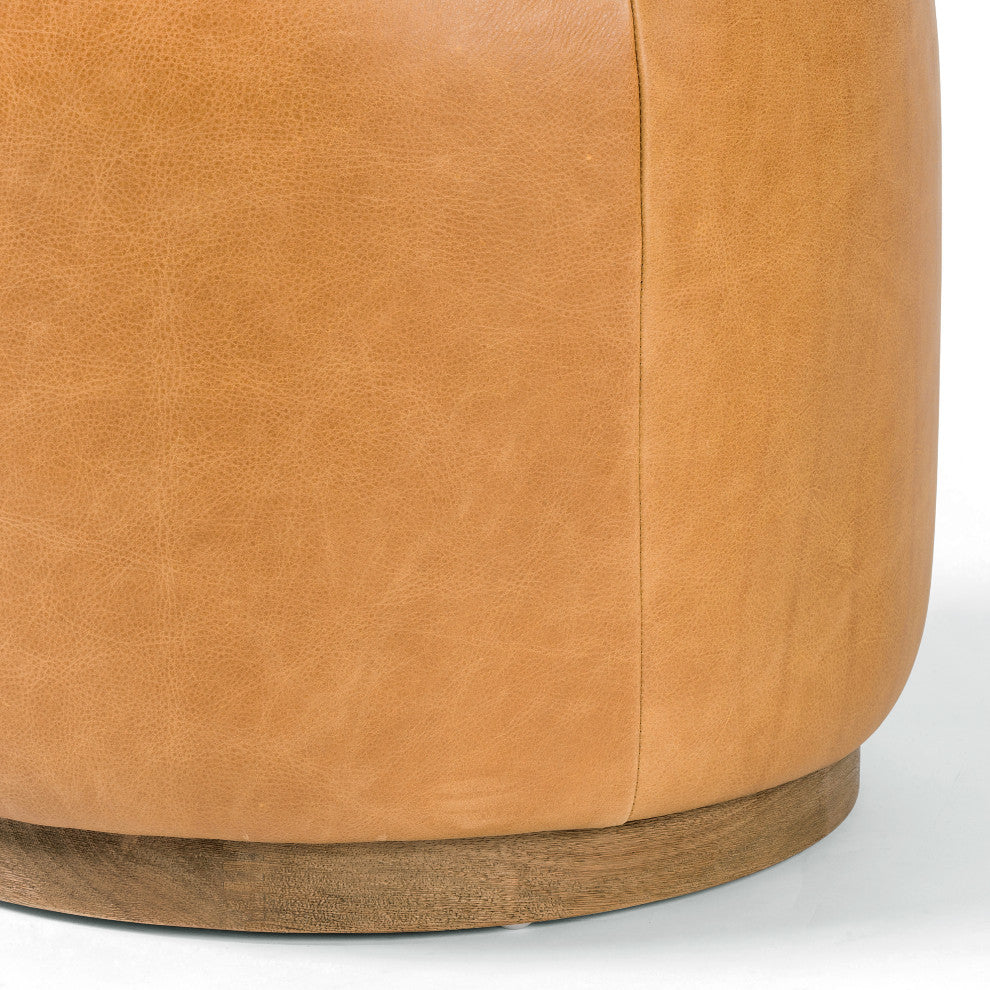 Sinclair Round Ottoman- Butterscotch