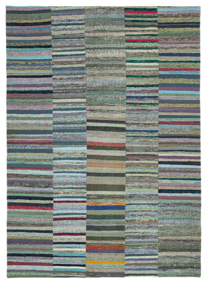 Rug N Carpet - Handmade Turkish 7' 7'' x 10' 9'' Rustic Patchwork Kilim Rug