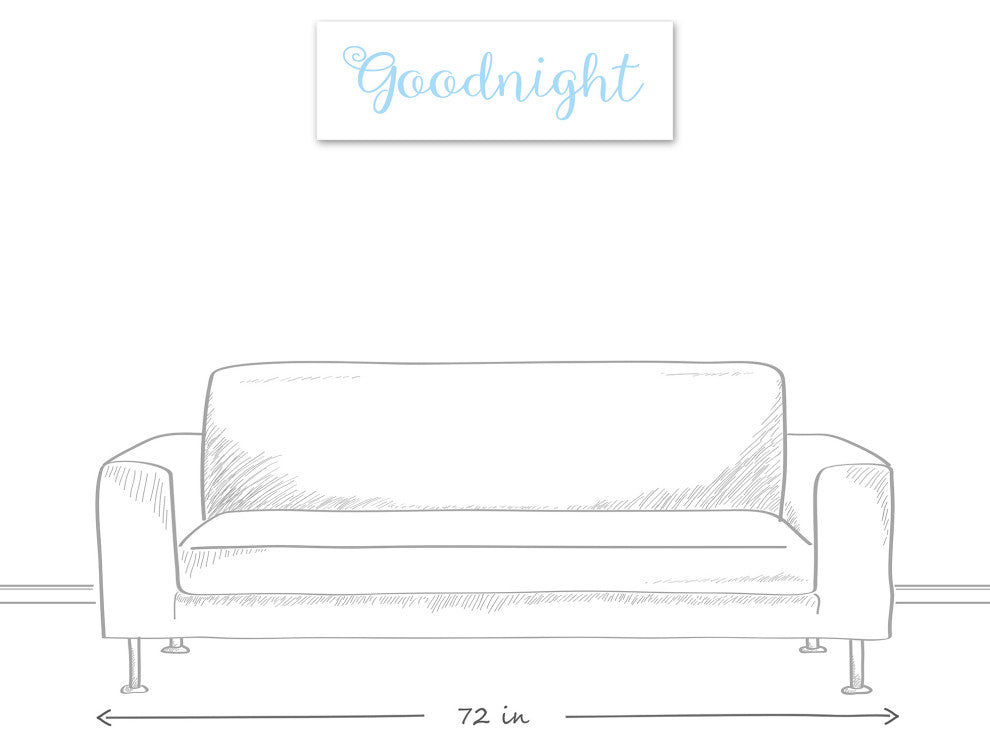 Goodnight 12"x36" Canvas Wall Art, Blue