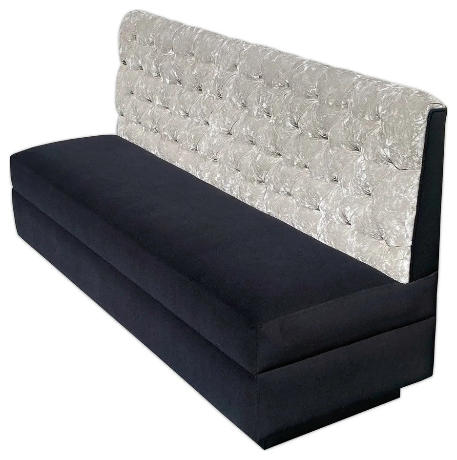 Two-Tone Dining Booth, Upholstered Bench With Back, Tufted Bench