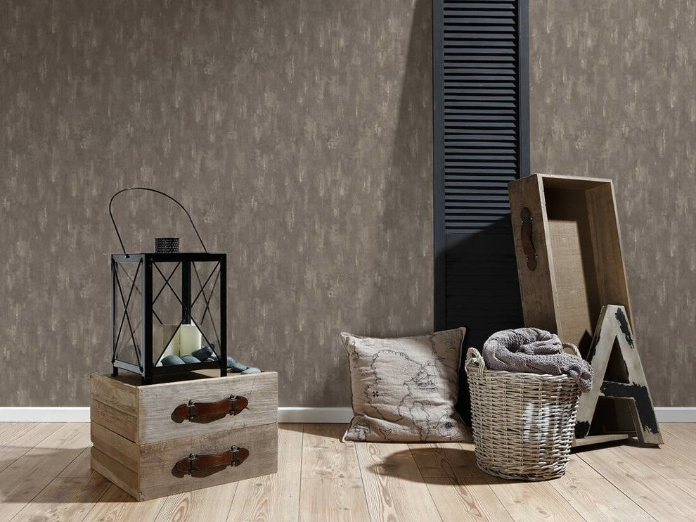 DecoWorld 2, Natural  Brown Wallpaper Roll, Modern Wall Decor Accent