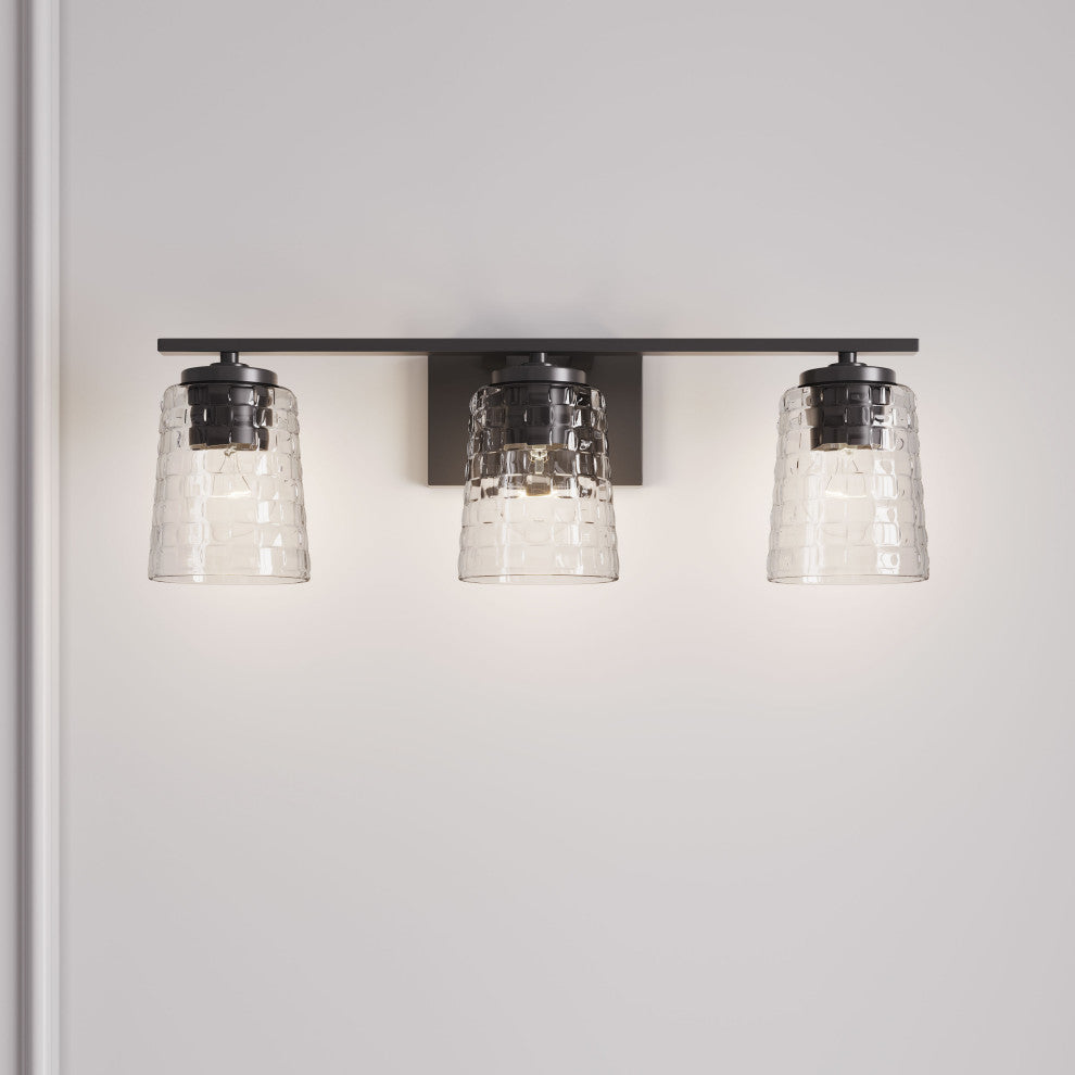 3 Light 23 in. Matte Black Vanity Light
