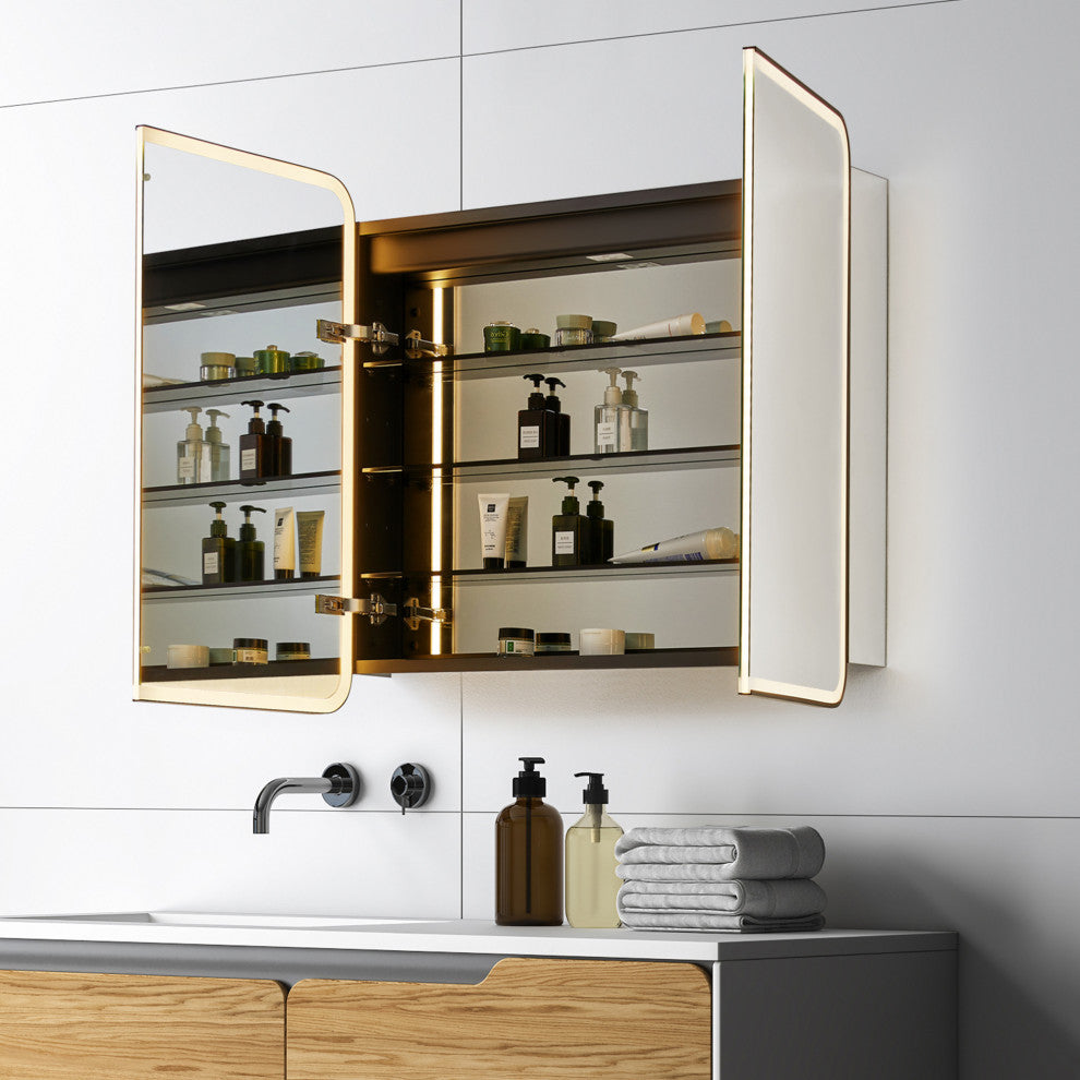 Ostaria Surface-Mount/Reccessed LED Lighted Bathroom Medicine Cabinet, 36"