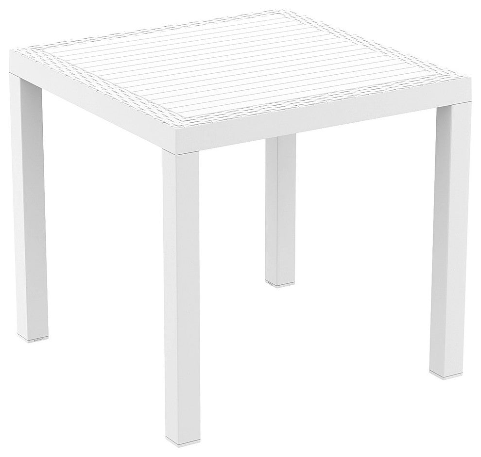 Orlando Wickerlook Square Dining Set 5 Piece With Florida Side Chairs, White